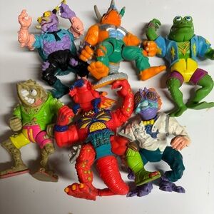 Colorful vintage 1991 Ninja turtle enemies set